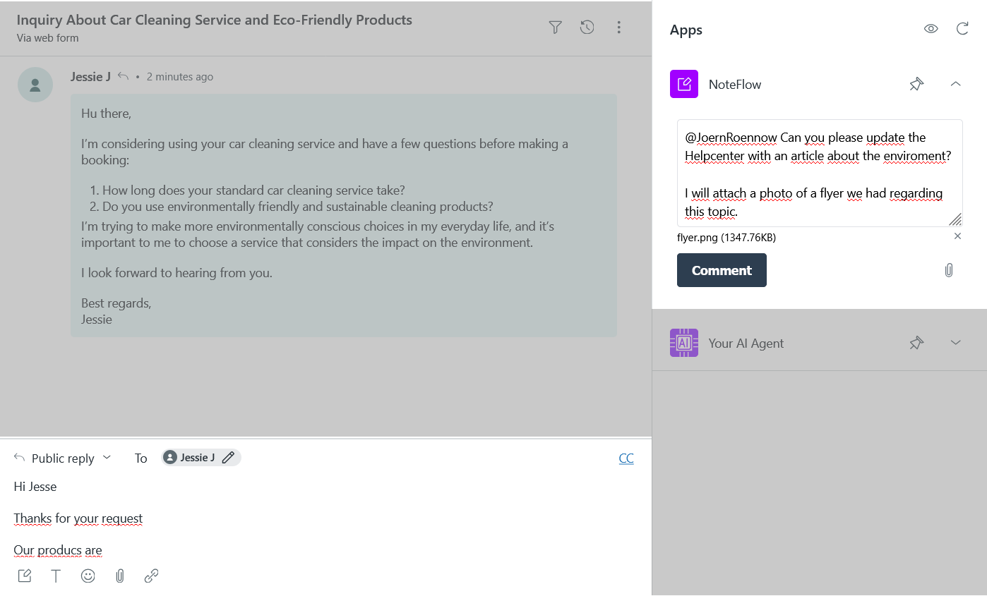 Image of the seperate window NoteFlow