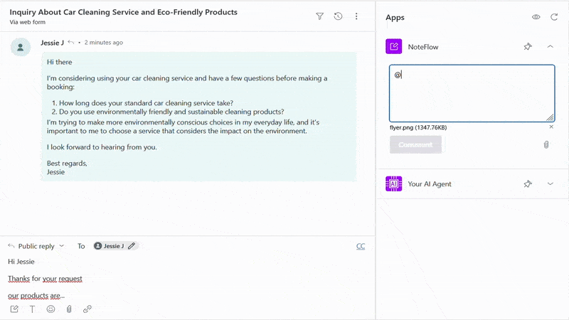 Gif showing noteflow process